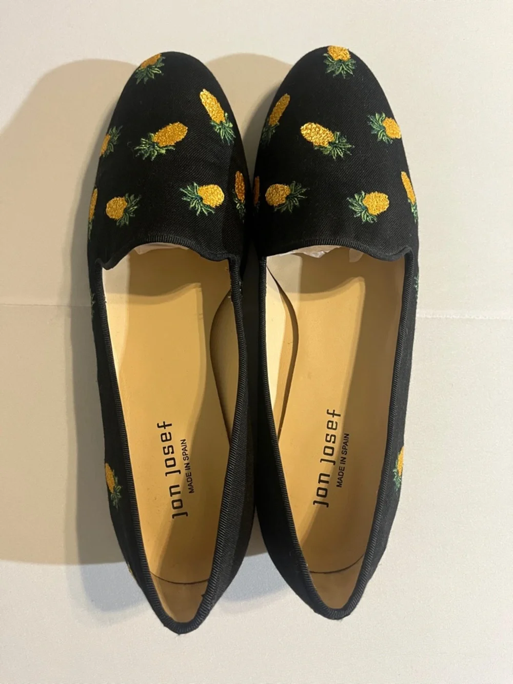 Jon Josef Black Pineapple-Embroidered Women's Loafers - Picture 4 of 12